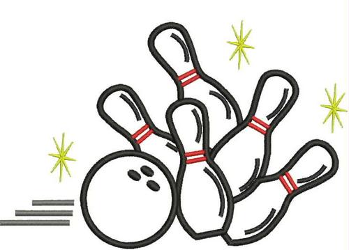 Bowling Ball and Pins Embroidery Design | drusdesigns - Patterns ...