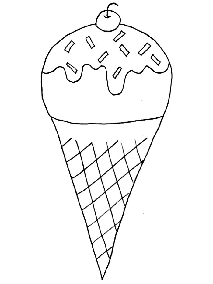 Ice Cream Cone Coloring Page - AZ Coloring Pages