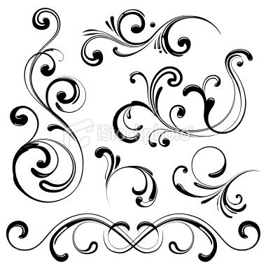 Swirl Tattoo Designs | Stock Illustration Swirl Design Elements ...