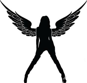 Sexy Lady Angel Decal 4 - Custom Wall Graphics