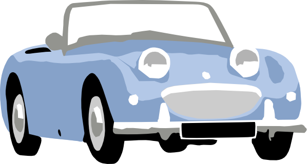 Blue Oldfashioned Convertible clip art - vector clip art online ...