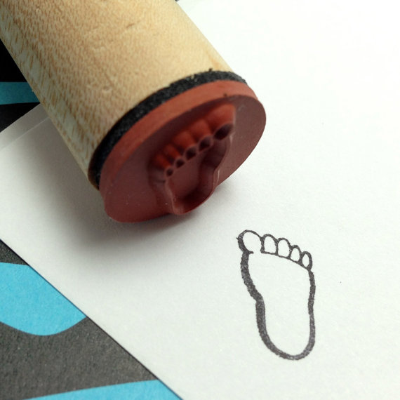 Bigfoot Rubber Stamp Sasquatch Yeti Footprint by RADstamps