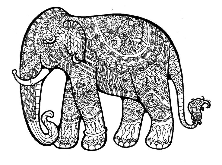 Elephant Line Drawing - Cliparts.co