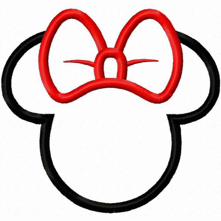 Girl Bow Mouse Head Silhouette Applique Embroidery Applique Design 2.…
