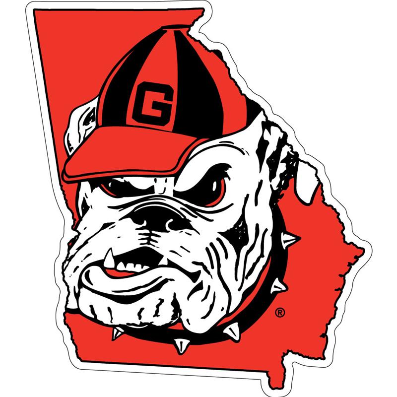 UGA Georgia Bulldogs State with Logo Decal - Old Bulldog - ClipArt ...