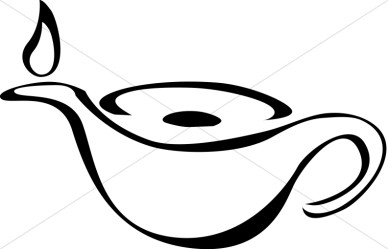 Lit Lamp Outline | Oil Lamp Clipart