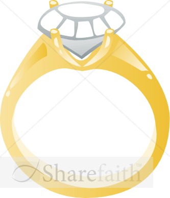 Diamond Engagement Ring Cartoon | Christian Wedding Clipart