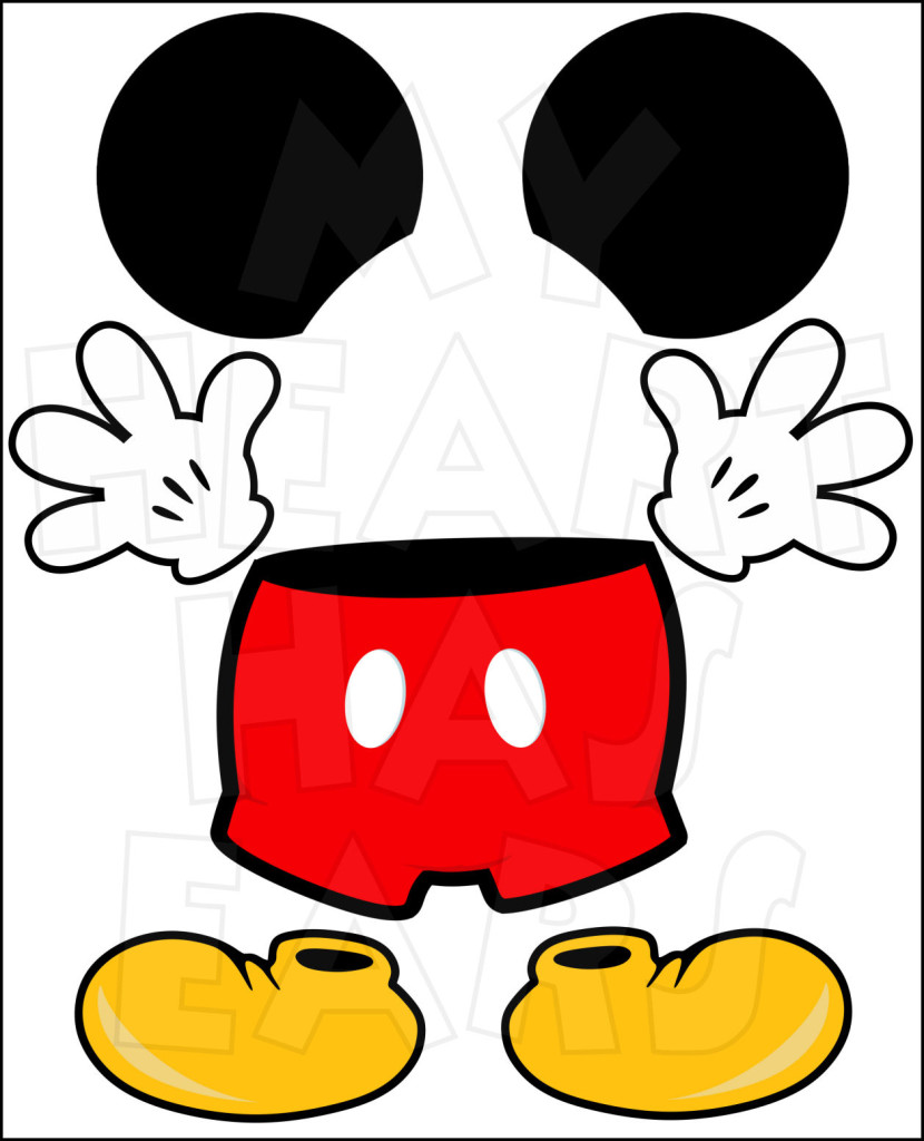 Mickey Mouse body parts for state room Disney cruise door INSTANT ...
