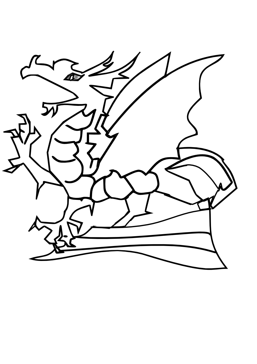 Dragon Black And White - ClipArt Best