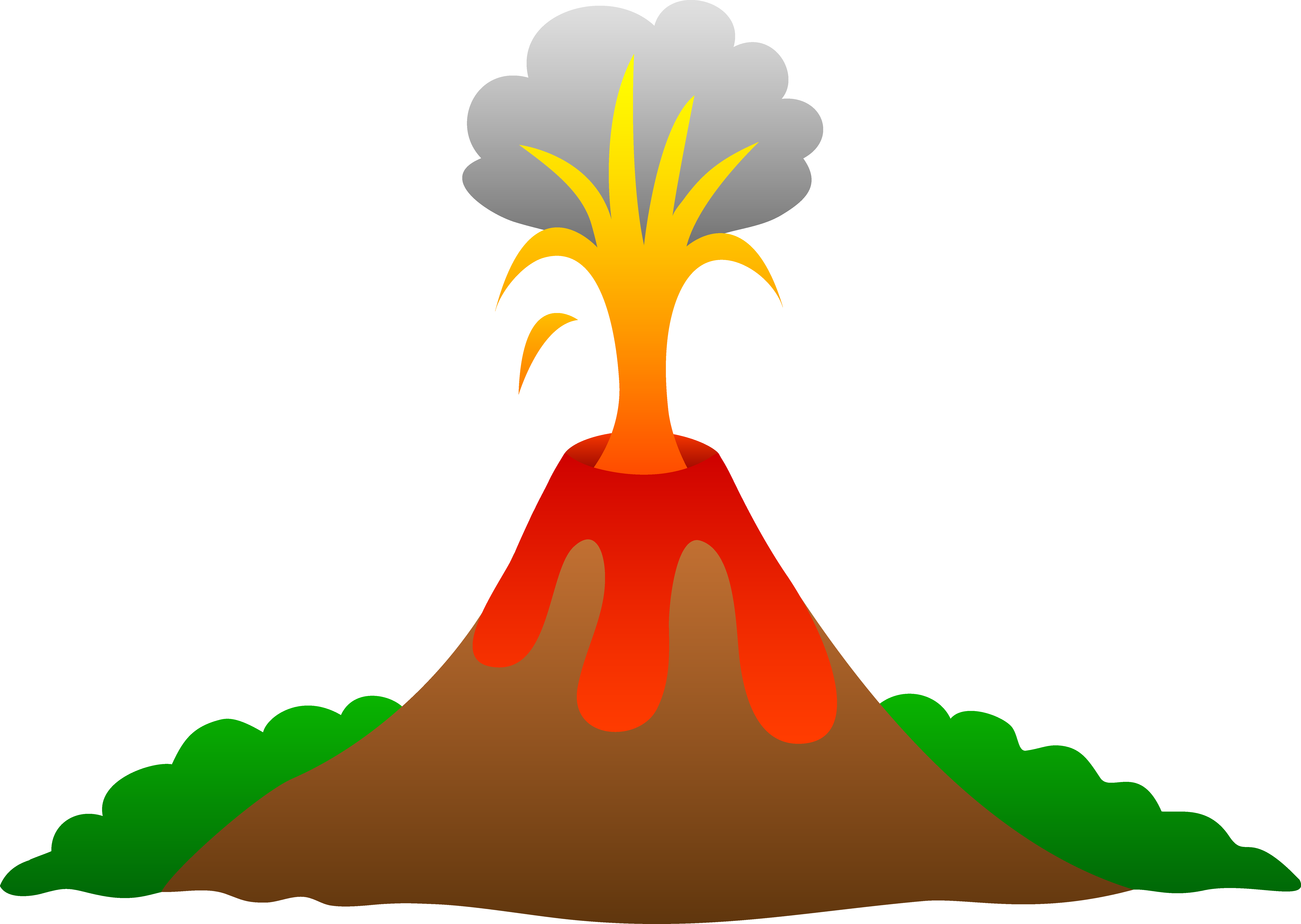 Volcano Erupting With Lava - Free Clip Art