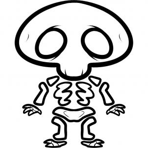 How to Draw a Skeleton for Kids, Step by Step, Halloween, Seasonal ...