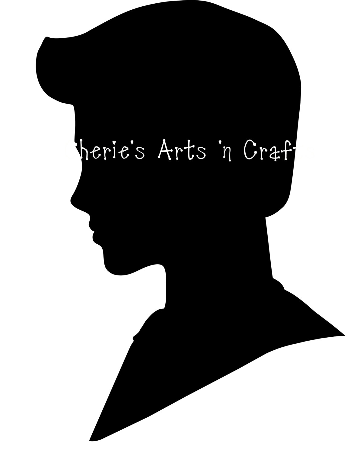 Digital Art Silhouette Young Man Head by CheriesArtsnCrafts