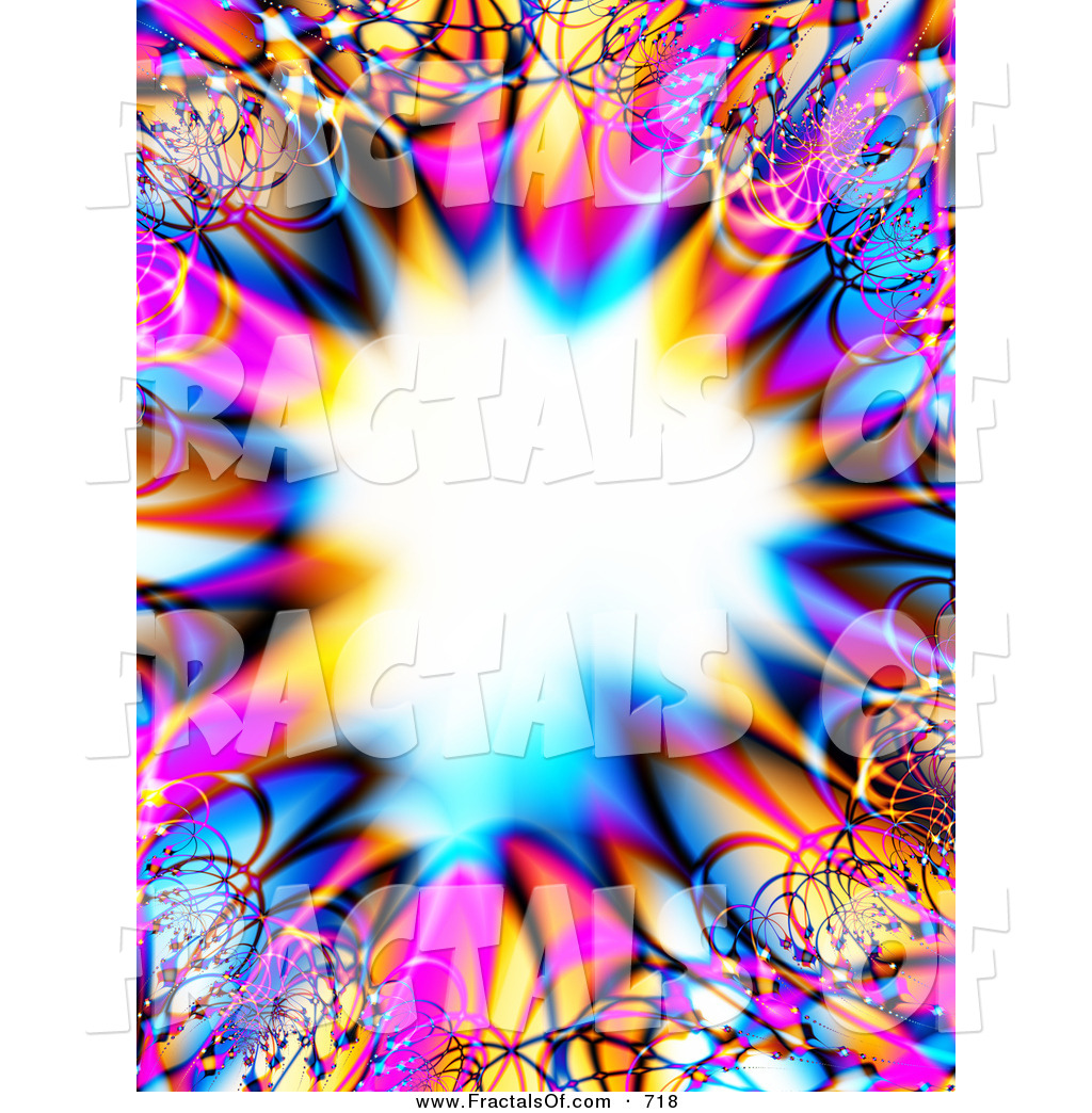 Stock Illustration of a Colorful Fractal Design Border of Pink ...