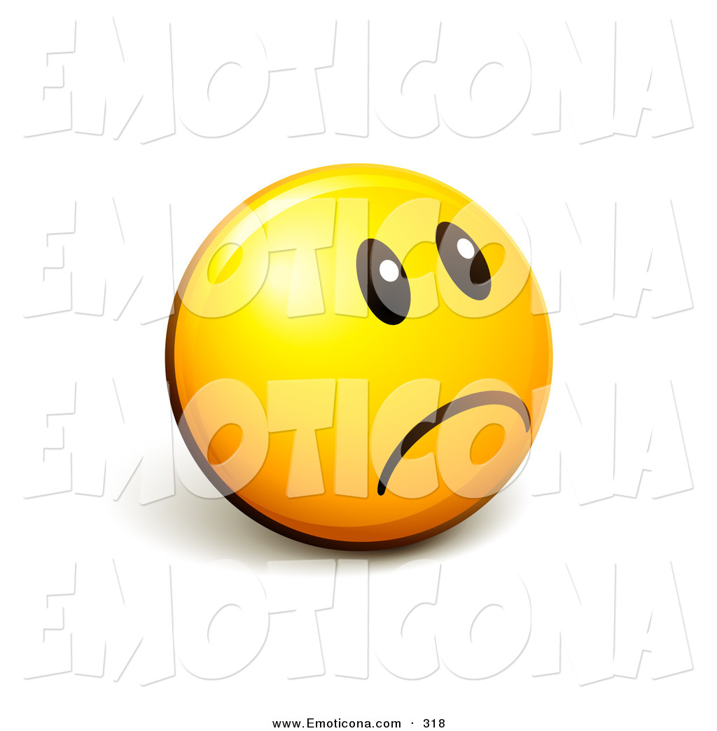 Vector Illustration of a Cute but Sad Expressive Yellow Smiley ...