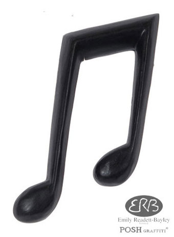 POSH Graffiti Black Wooden Symbols 14cm Quaver - Old English 12cm ...