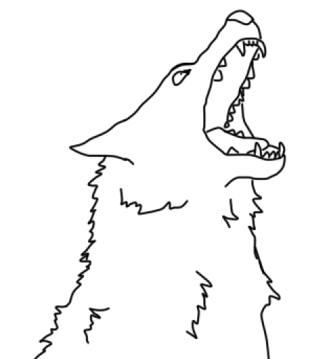 Howling Wolf Outline-free for use by NaroKusanagi on DeviantArt