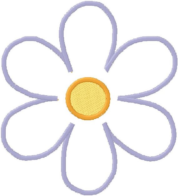 Embroidery Design Applique Simple Flower by irishandmore on Etsy