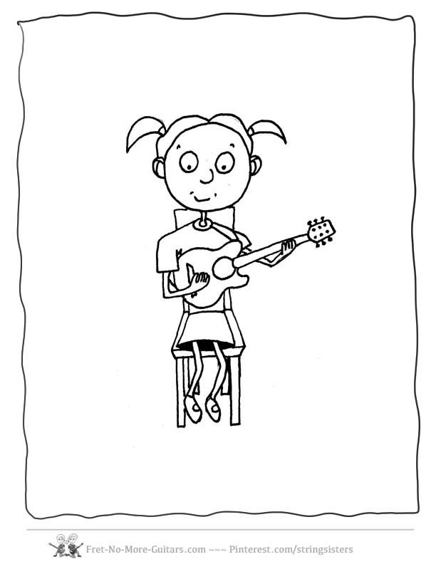 Guitar Color Page - AZ Coloring Pages