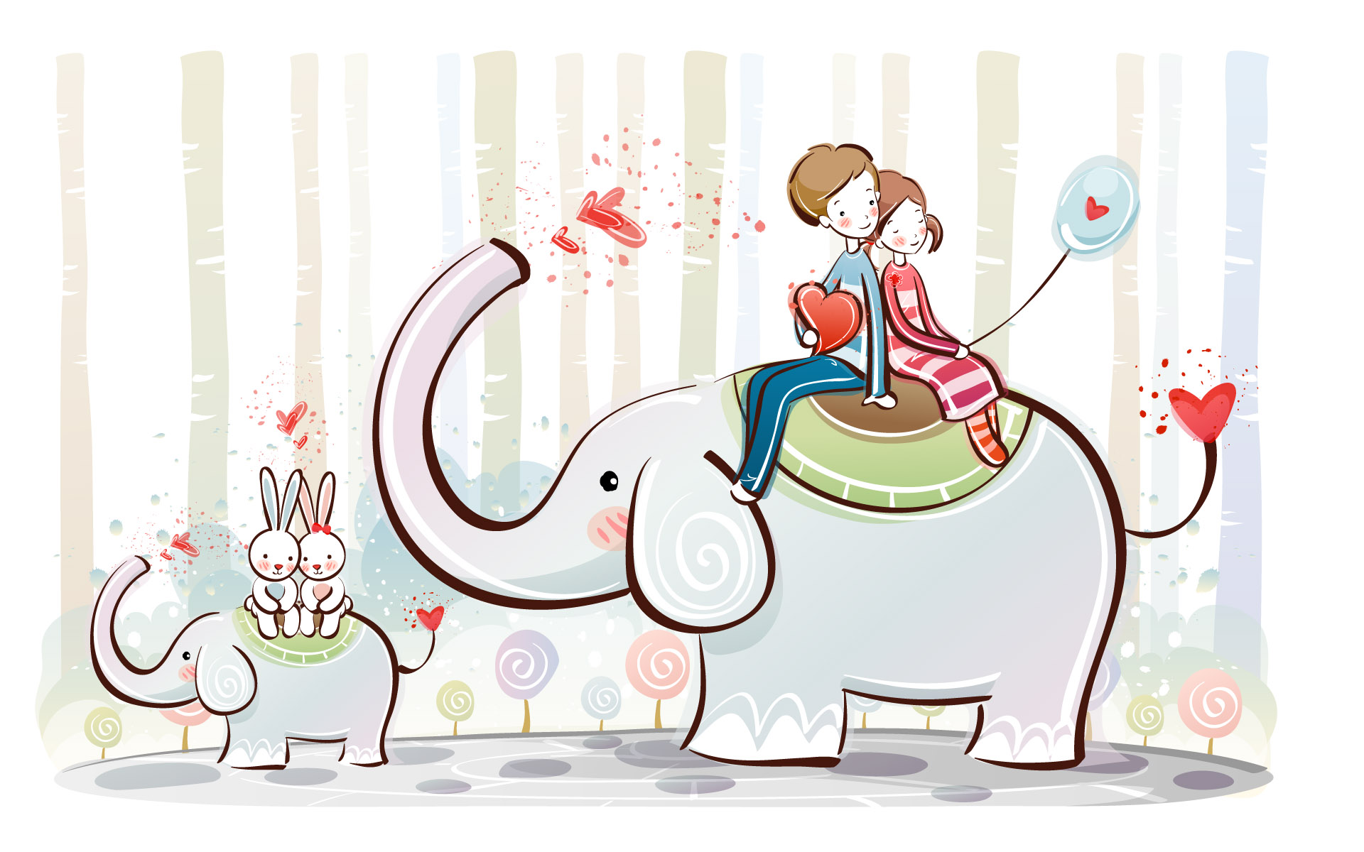 Valentine's day Wallpaper - Valentine's Day Cartoon - Valentine's ...