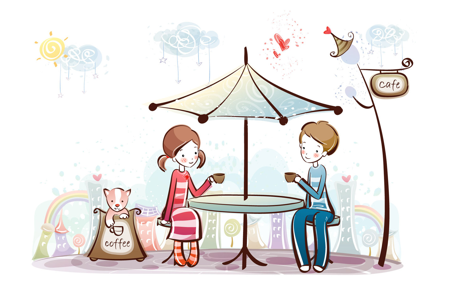 Valentine's day Wallpaper - Valentine's Day Cartoon - Valentine's ...