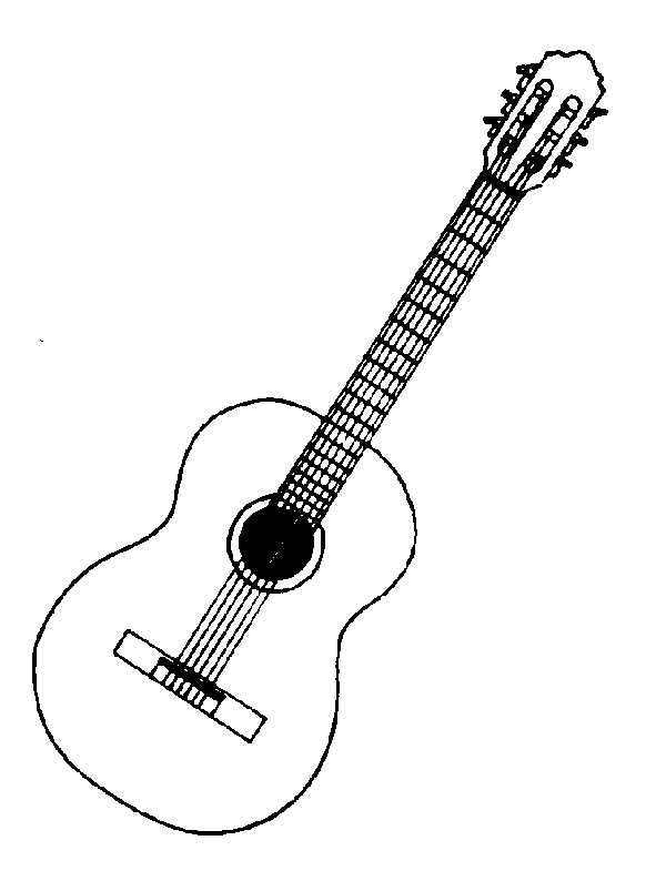 Guitar Outline Clipart Black And White | Clipart Panda - Free ...