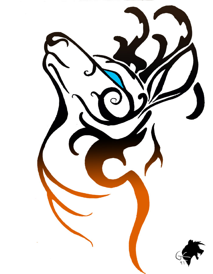 Deer Tribal Tattoo Stencil