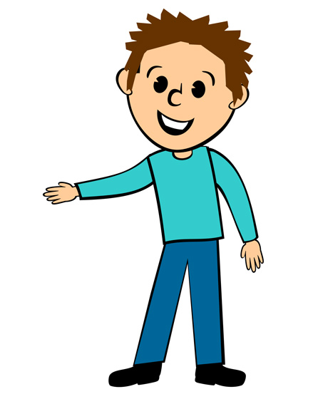 Sales Guy in Green & Blue - Free Clip Art