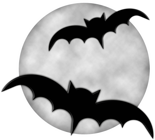 Halloween Moon with Bats PNG Clipart