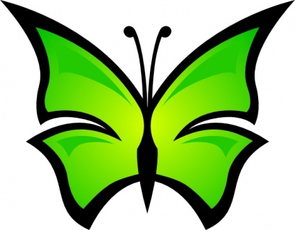Pix For > Lime Green Butterfly Clip Art
