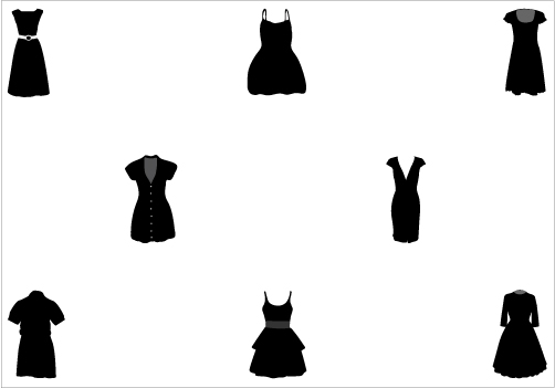 Party Dresses Vector Graphics packSilhouette Clip Art