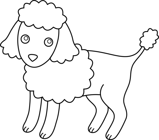 outline of poodle Colouring Pages