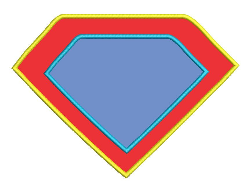 Double Applique Blank Superhero Shield by RivermillEmbroidery