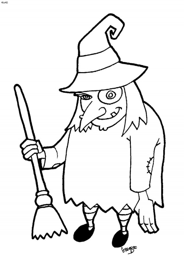 Halloween Coloring Pictures To Print Halloween Witch Coloring Page ...