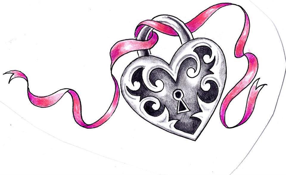 Heart Ribbon Border Tattoo Pictures to Pin on Pinterest