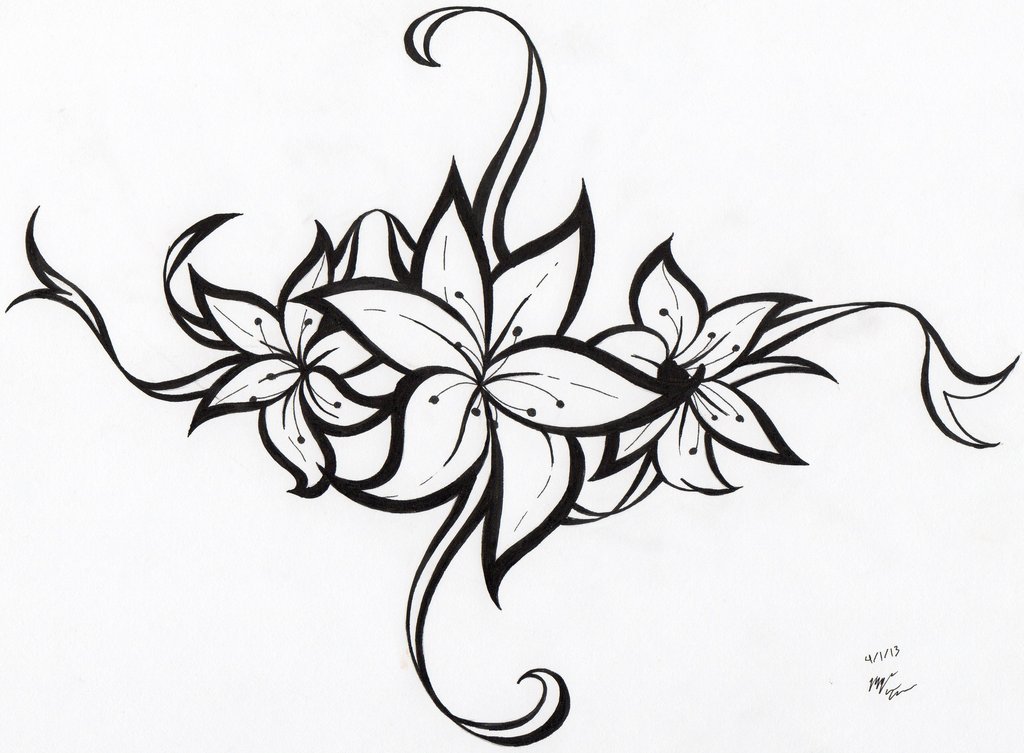 Flower Tattoo Tribal Ideas image - vector clip art online, royalty ...