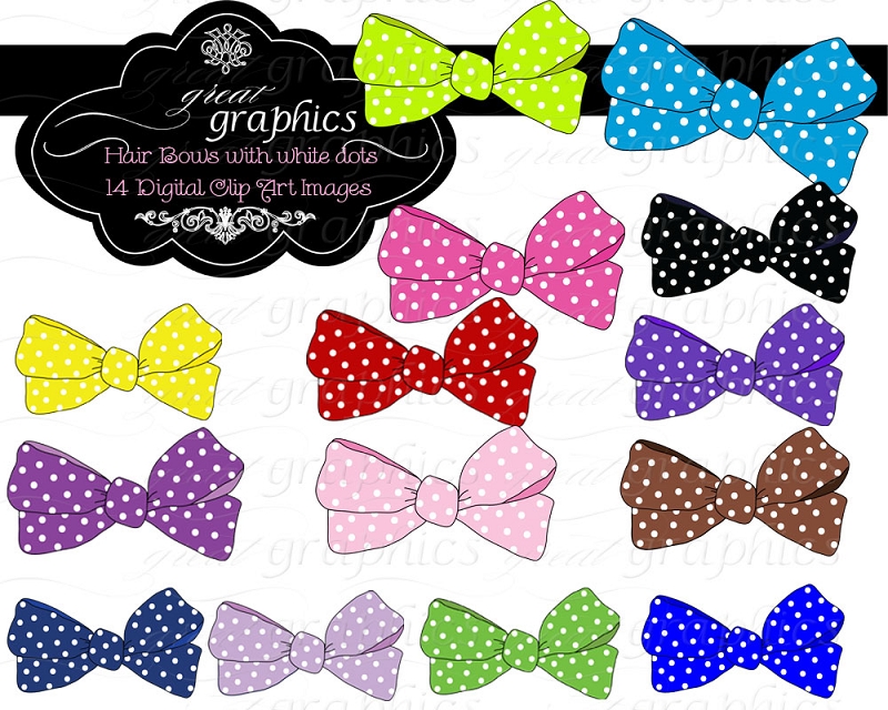 Bow Clip Art Hair Bow Clip Art Digital Clipart