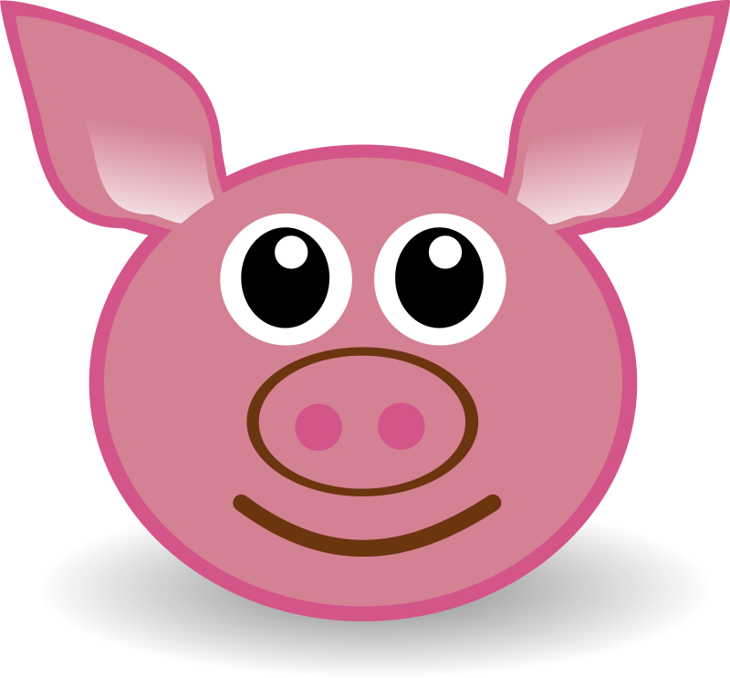Funny piggy face Free Vector / 4Vector