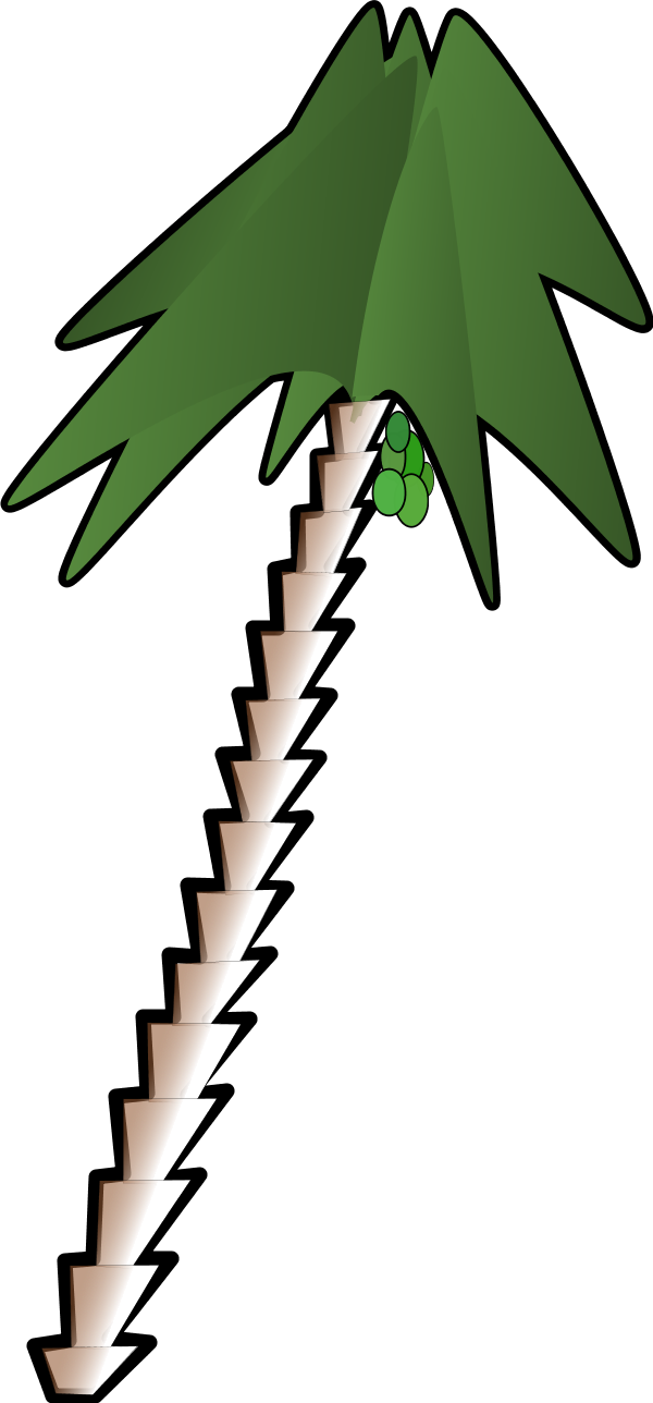 leaning palm tree - vector Clip Art
