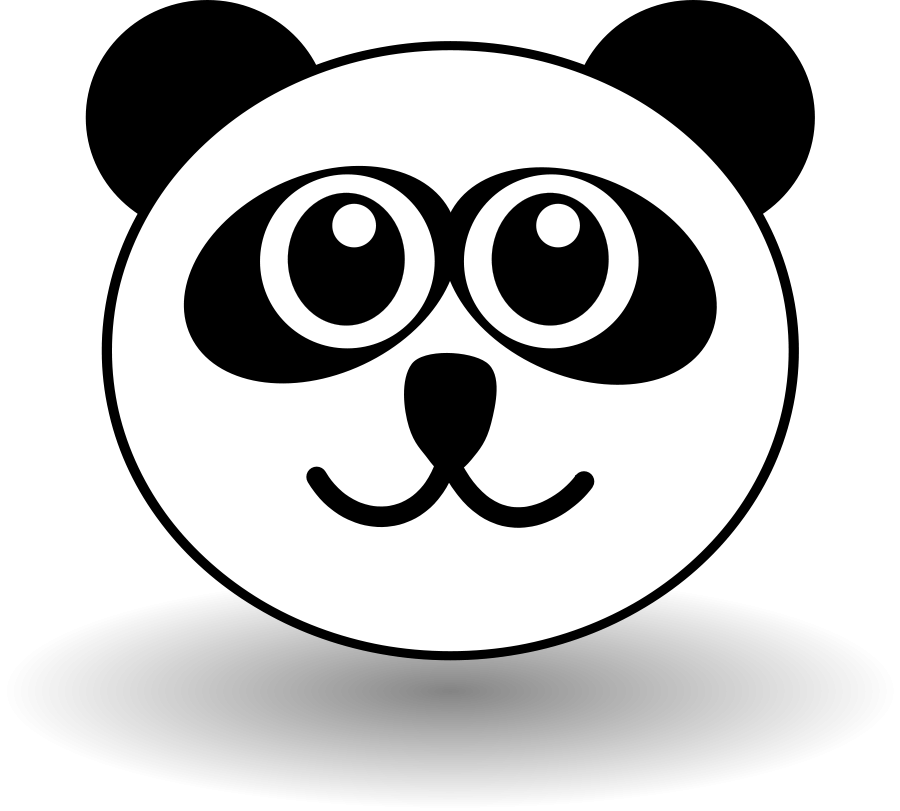 Funny panda face black and white Clipart, vector clip art online ...