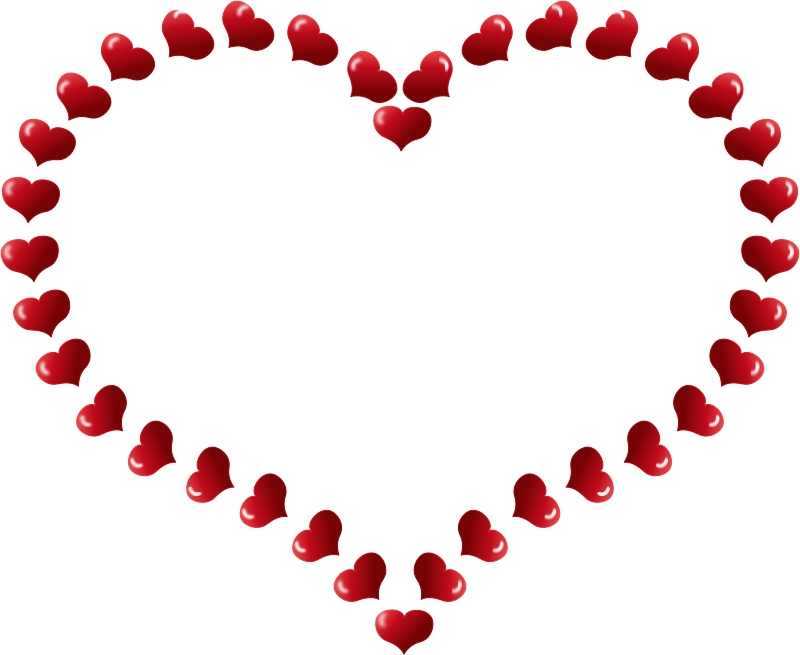 Clipart - Red Heart Shaped Border with Little Hearts - ClipArt ...