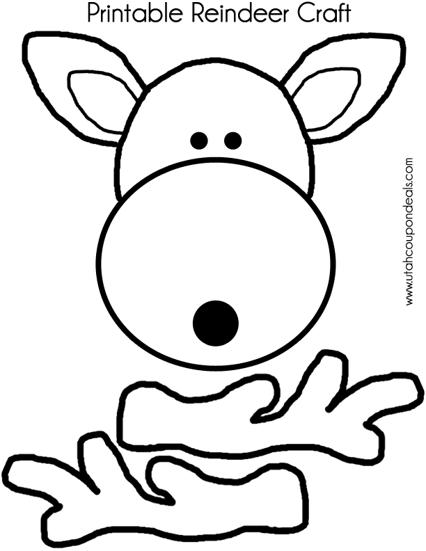 Printable Reindeer Face Craft (Antlers or Handprints) - Lovebugs ...