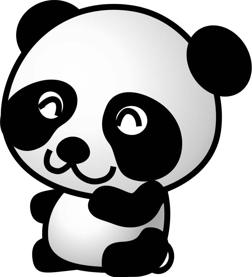 Panda 02 medium 600pixel clipart, vector clip art