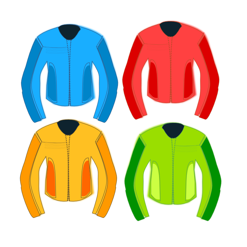 Free Set of Four Racing Suits Clip Art