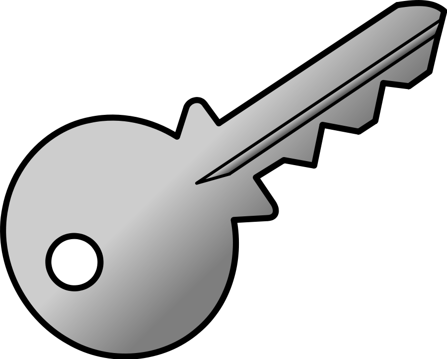 grey shaded key Clipart image