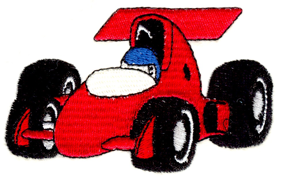 Cartoon Racing Car (CT077) Embroidery Design by Stitchitize