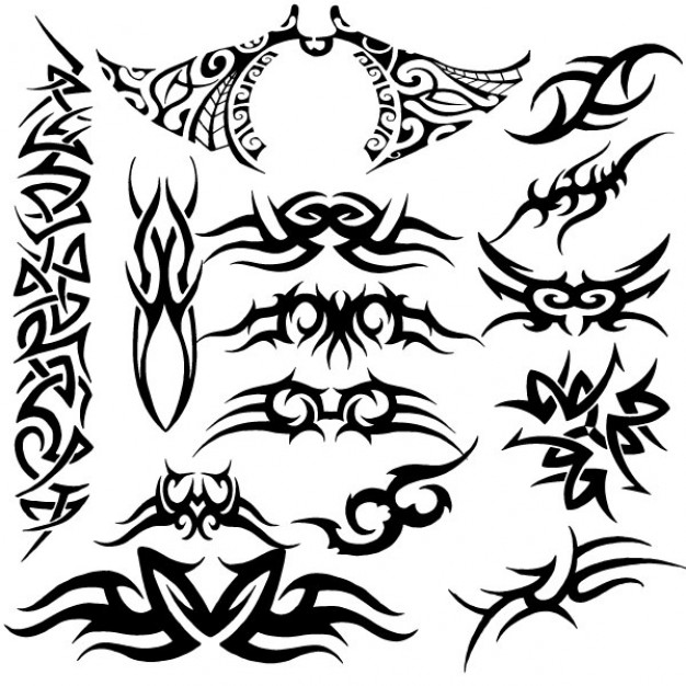 Fonts tribal and tattoo elements Vector | Free Download