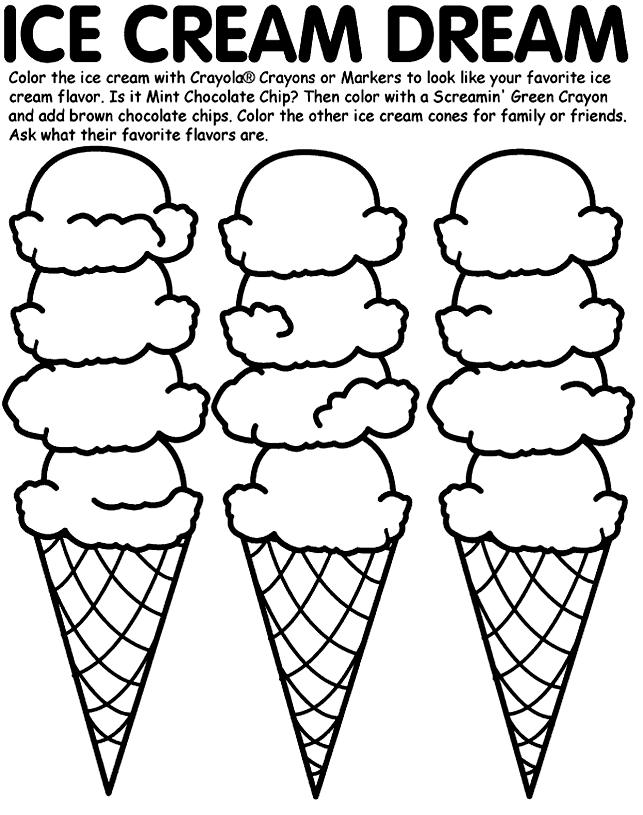 Ice Cream Scoop Coloring Page - Gallery