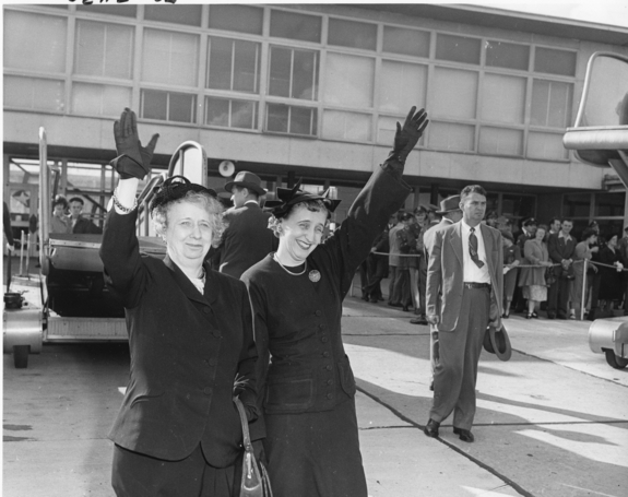 Truman Library Photograph: Bess and Margaret Truman Waving Goodbye ...