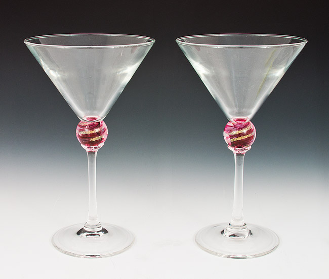 Red Planet Martini Glasses | Romeo Glass | American Crafts