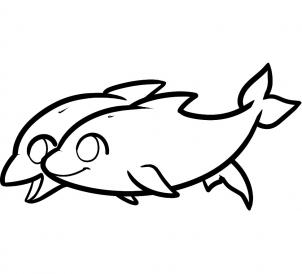 Dolphin Drawing For Kids - Gallery